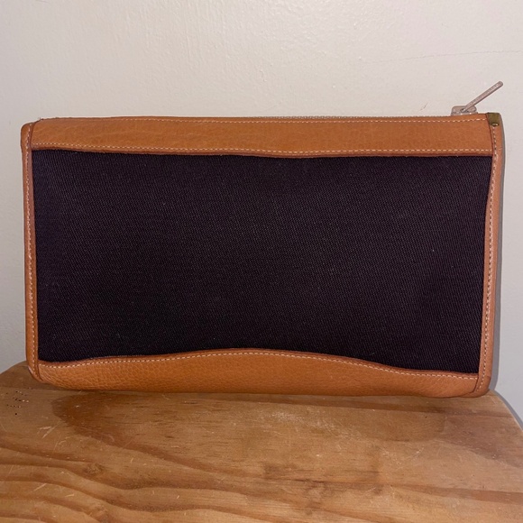 RARE Dark Brown Canvas Vintage Authentic Green Label Dooney & Bourke Bag - Picture 1 of 12